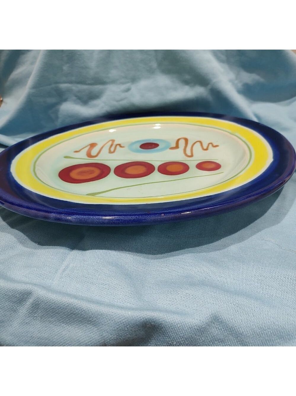 Mid Century Art Pottery Charger Abstract Decorative Plate - Picture 3 of 8